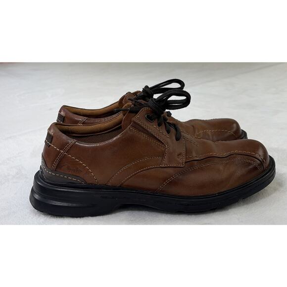 Clarks Collection Extreme Comfort Men\'s Brown Leather Shoes Size 9.5W Lace Up FS main image 15